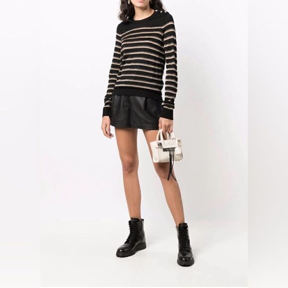 Zadig & Voltaire Sweater Miss Stripes black and gold metallic Sweater. NWT XS - Picture 3 of 11